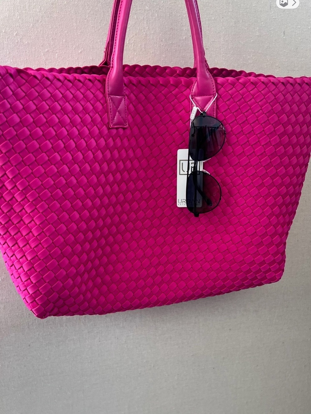 Urban Expressions Bright Fuchsia Woven Tote